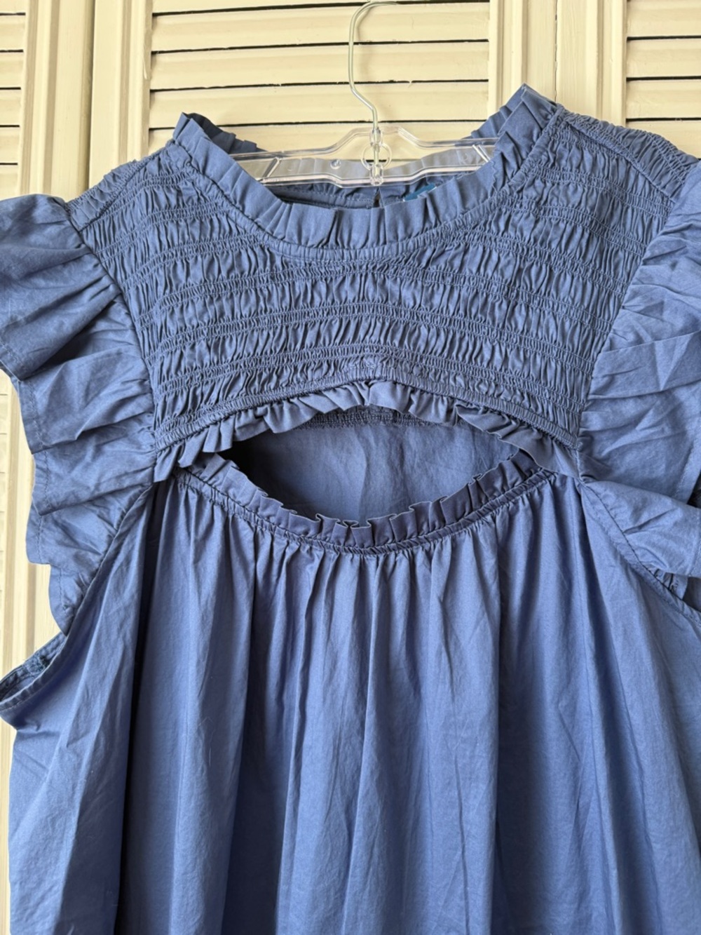 Old Navy Blue Ruffle Smocked Dress - Picture 3 of 7